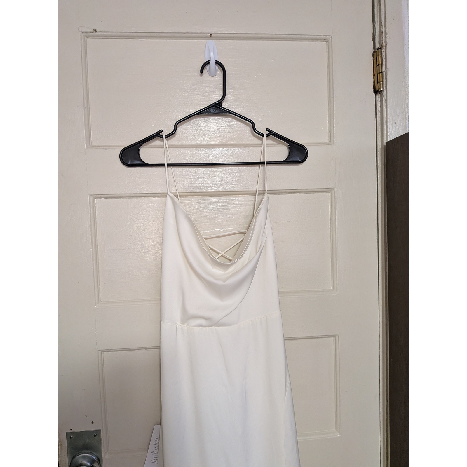 Nwt Lichi The One White Cowl Neck Lace Up Back Maxi Dress Wedding Formal Medium — image 3 of 8
